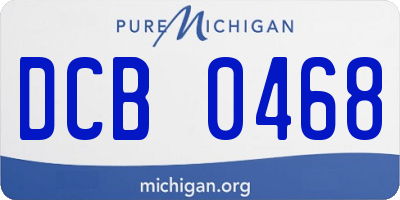 MI license plate DCB0468