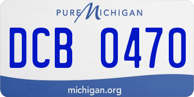 MI license plate DCB0470
