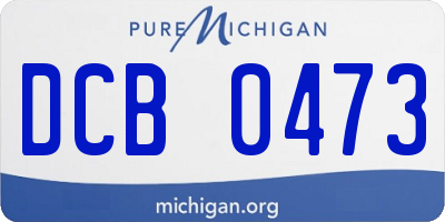MI license plate DCB0473