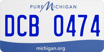 MI license plate DCB0474