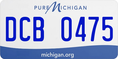 MI license plate DCB0475
