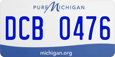 MI license plate DCB0476