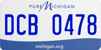 MI license plate DCB0478