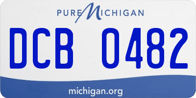 MI license plate DCB0482