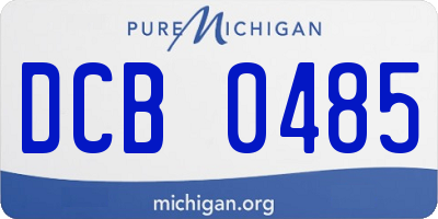 MI license plate DCB0485