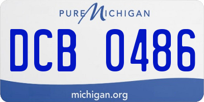 MI license plate DCB0486