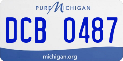 MI license plate DCB0487