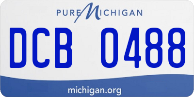MI license plate DCB0488
