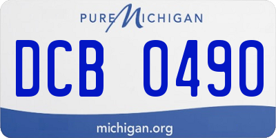 MI license plate DCB0490