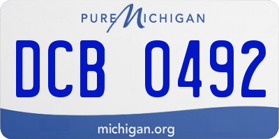 MI license plate DCB0492