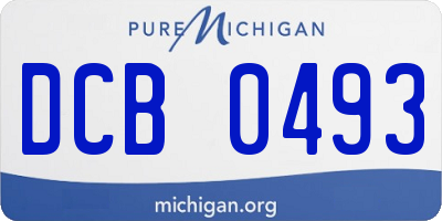 MI license plate DCB0493