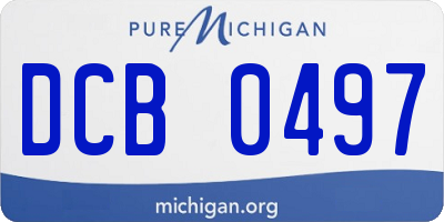 MI license plate DCB0497