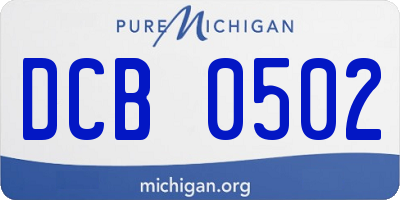 MI license plate DCB0502