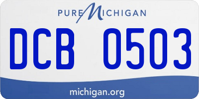 MI license plate DCB0503