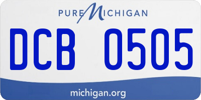 MI license plate DCB0505