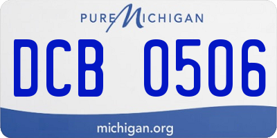 MI license plate DCB0506