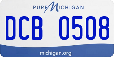 MI license plate DCB0508