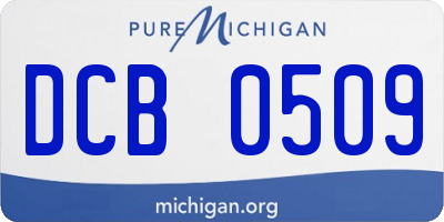 MI license plate DCB0509