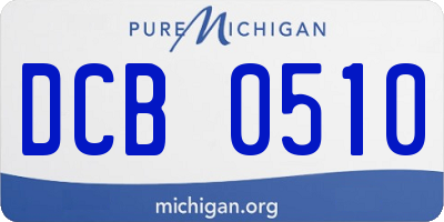 MI license plate DCB0510