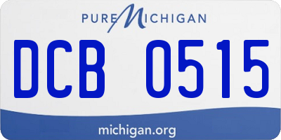 MI license plate DCB0515