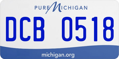 MI license plate DCB0518