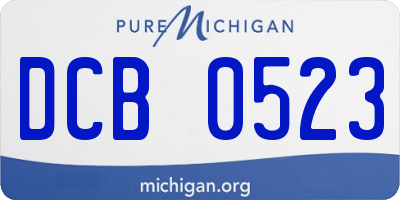 MI license plate DCB0523
