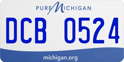MI license plate DCB0524