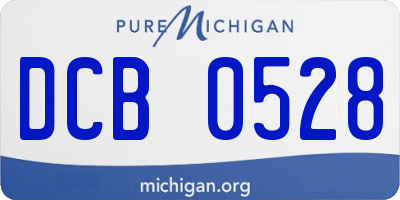 MI license plate DCB0528