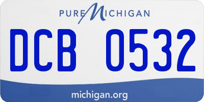 MI license plate DCB0532