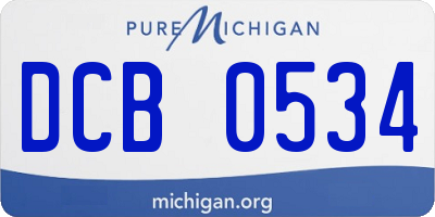 MI license plate DCB0534