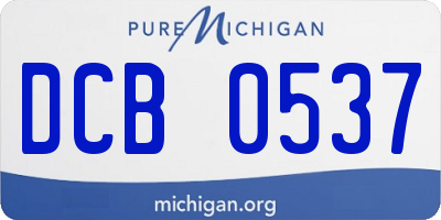 MI license plate DCB0537