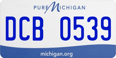 MI license plate DCB0539