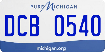 MI license plate DCB0540