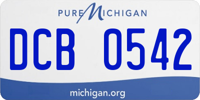 MI license plate DCB0542