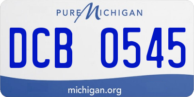 MI license plate DCB0545