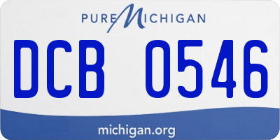 MI license plate DCB0546