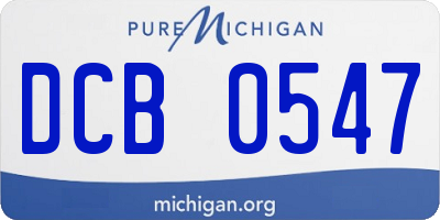 MI license plate DCB0547