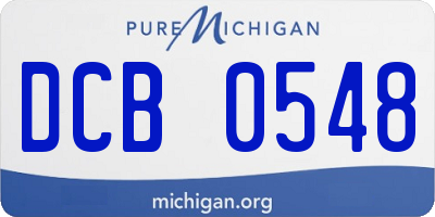 MI license plate DCB0548
