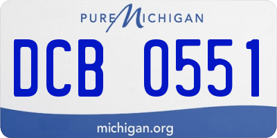 MI license plate DCB0551
