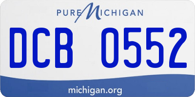 MI license plate DCB0552