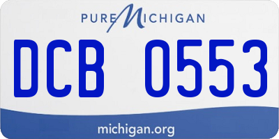 MI license plate DCB0553