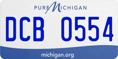 MI license plate DCB0554