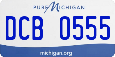 MI license plate DCB0555