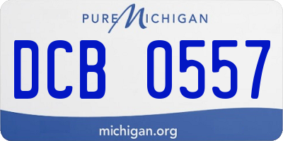MI license plate DCB0557