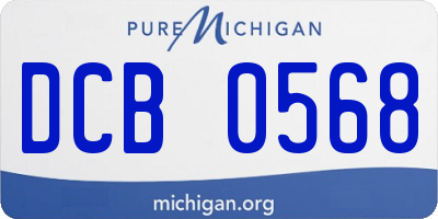MI license plate DCB0568