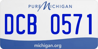 MI license plate DCB0571