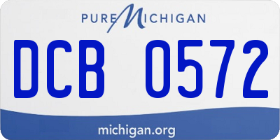 MI license plate DCB0572