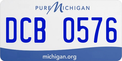 MI license plate DCB0576