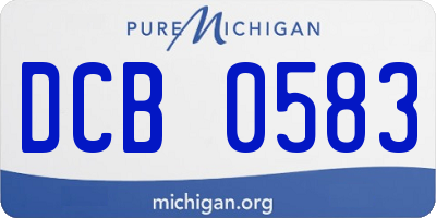 MI license plate DCB0583