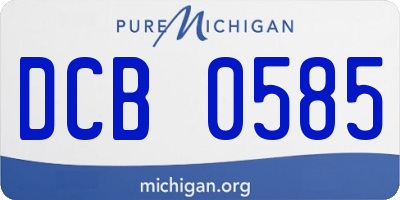 MI license plate DCB0585